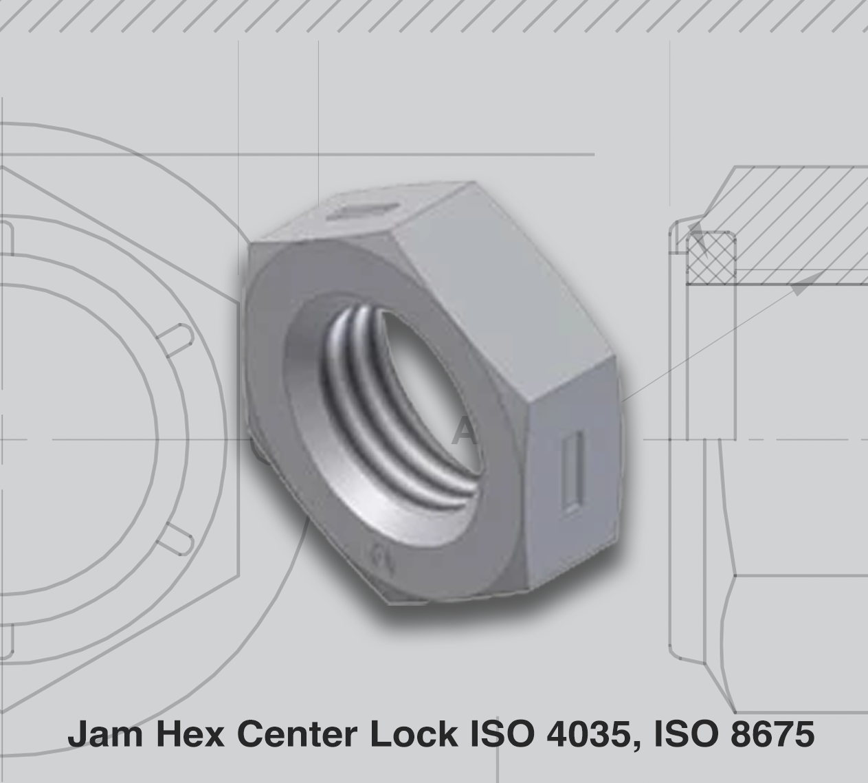 Jam Hex Center Lock ISO 4035, ISO 8675