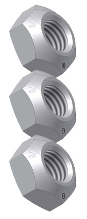 Metric - All-Metal Locknut - Cone ISO 7042, CL 10 and 8; ISO 7720, CL 9